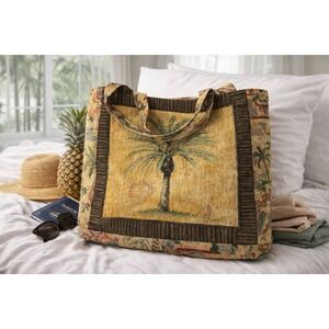Tropical Tapestry Tote Bag Overnight Chad Barrett Palm‎ Trees Pacific Palmetto